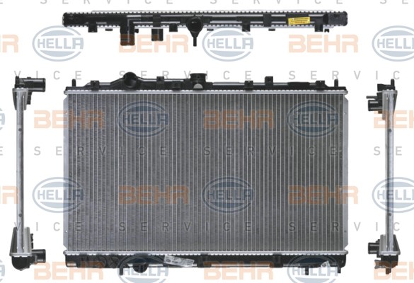 HELLA 375 x 658 x 26 mm, Brazed cooling fins Radiator 8MK 376 726-611 buy