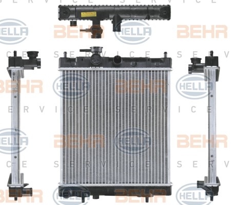 HELLA 377 x 350 x 26 mm, Manual Transmission, Brazed cooling fins Radiator 8MK 376 726-691 buy