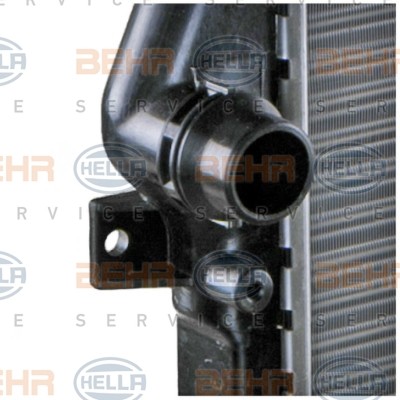 8MK376726-701 Radiator 8MK 376 726-701 HELLA for vehicles with/without air conditioning, 650 x 416 x 34 mm, HELLA BLACK MAGIC, Manual Transmission, Mechanically jointed cooling fins
