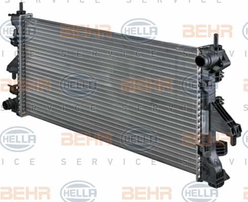 HELLA 8MK376745-021 Engine radiator for vehicles with air conditioning, 780 x 375 x 26 mm, HELLA BLACK MAGIC, Mechanically jointed cooling fins