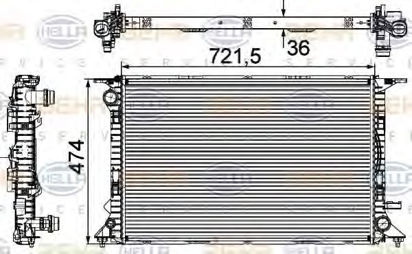 Great value for money - HELLA Engine radiator 8MK 376 745-641