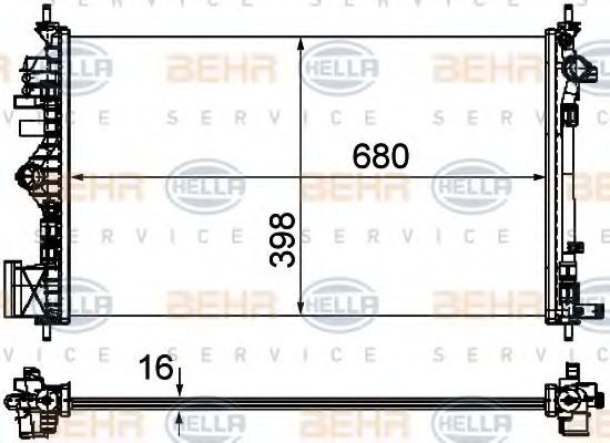Opel INSIGNIA Engine radiator 947826 HELLA 8MK 376 754-301 online buy