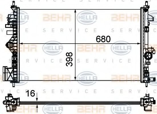 Opel INSIGNIA Radiators 947828 HELLA 8MK 376 754-321 online buy