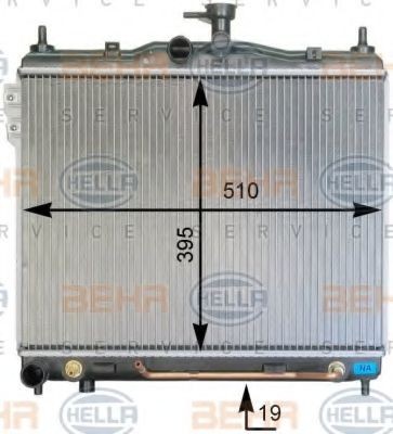 HELLA for vehicles with/without air conditioning, 395 x 510 x 19 mm, HELLA BLACK MAGIC, Automatic Transmission, Brazed cooling fins Radiator 8MK 376 762-011 buy