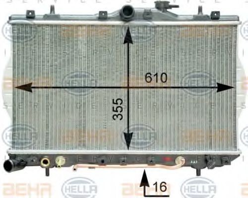 HELLA for vehicles with/without air conditioning, 610 x 355 x 16 mm, HELLA BLACK MAGIC, Automatic Transmission Radiator 8MK 376 762-051 buy