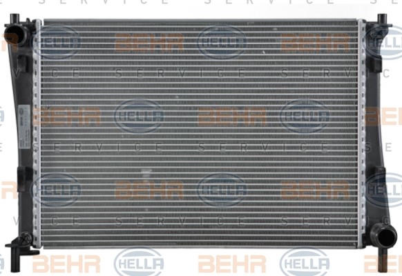 8MK 376 764-311 HELLA Radiators MAZDA for vehicles with/without air conditioning, 500 x 356 x 13 mm, HELLA BLACK MAGIC, Manual Transmission, Brazed cooling fins