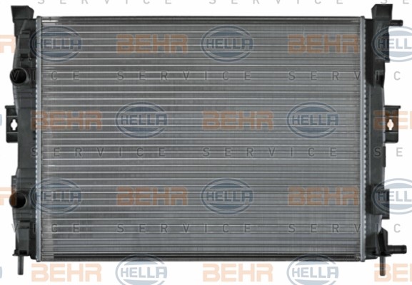 HELLA for vehicles with/without air conditioning, 590 x 453 x 18 mm, HELLA BLACK MAGIC, Manual Transmission, Mechanically jointed cooling fins Radiator 8MK 376 781-131 buy