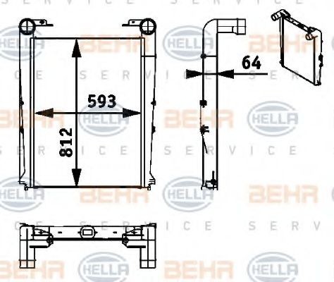 HELLA 8ML 376 722-011 Ladeluftkühler für RENAULT TRUCKS Premium LKW in Original Qualität