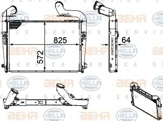 HELLA 8ML 376 756-181 Ladeluftkühler für SCANIA P,G,R,T - series LKW in Original Qualität