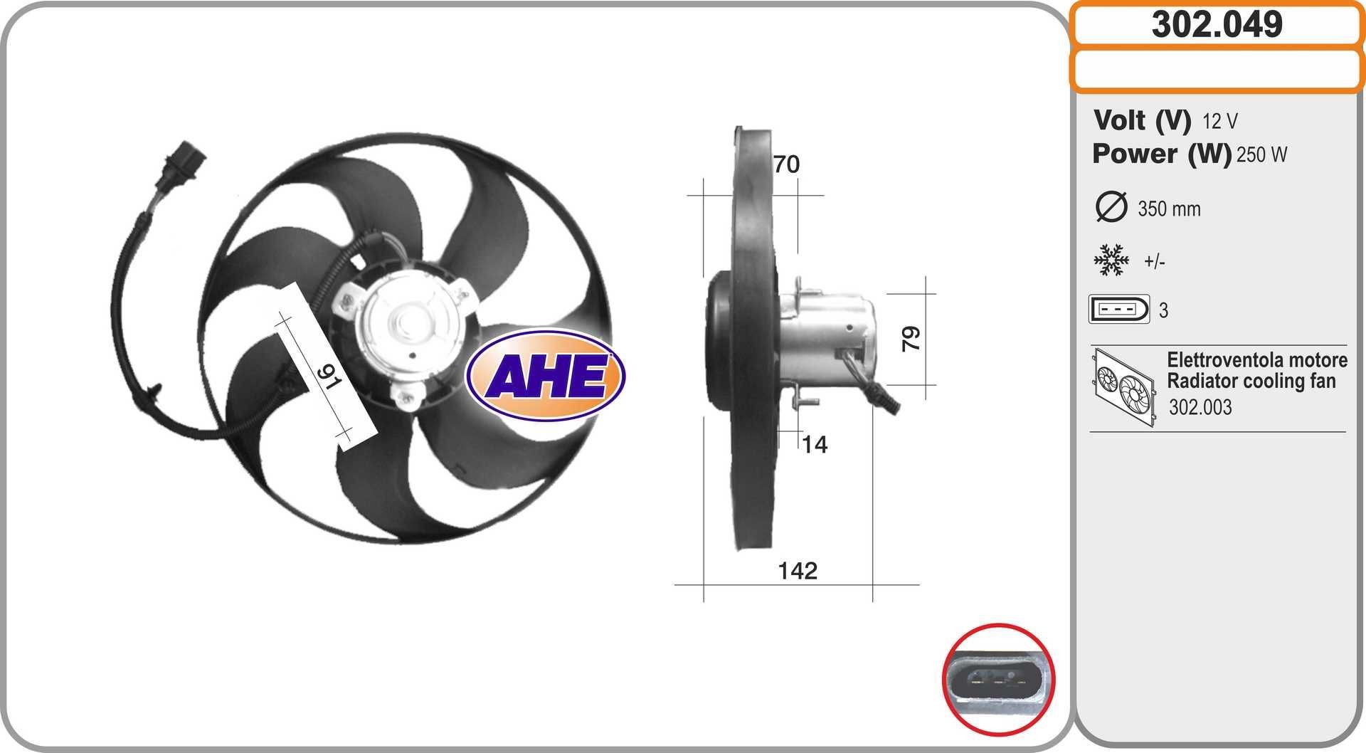 AHE 302049 Radiator cooling fan VW Vento 1h2 2.8 VR6 174 hp Petrol 1997 price