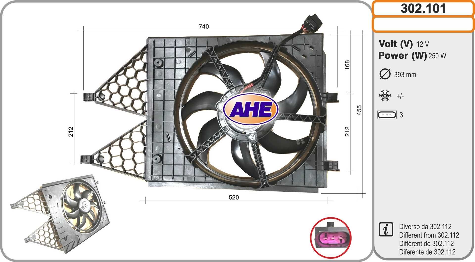 AHE 302.101 Fan, radiator