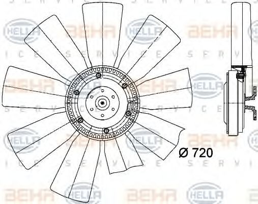 HELLA Ø: 720 mm, HELLA BLACK MAGIC Cooling Fan 8MV 376 727-091 buy
