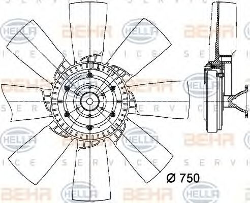 HELLA Ø: 750 mm, HELLA BLACK MAGIC Cooling Fan 8MV 376 728-371 buy
