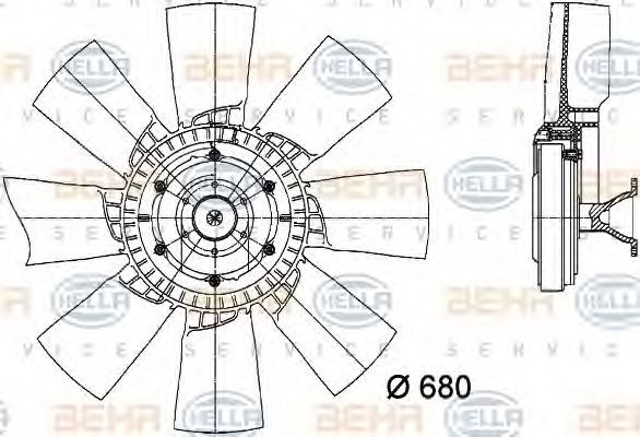 HELLA Ø: 680 mm, HELLA BLACK MAGIC Cooling Fan 8MV 376 728-391 buy