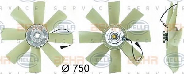 HELLA Ø: 750 mm, Electronic, HELLA BLACK MAGIC Cooling Fan 8MV 376 731-481 buy