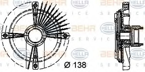 HELLA 8MV376732-161 Fan clutch 13 40 167