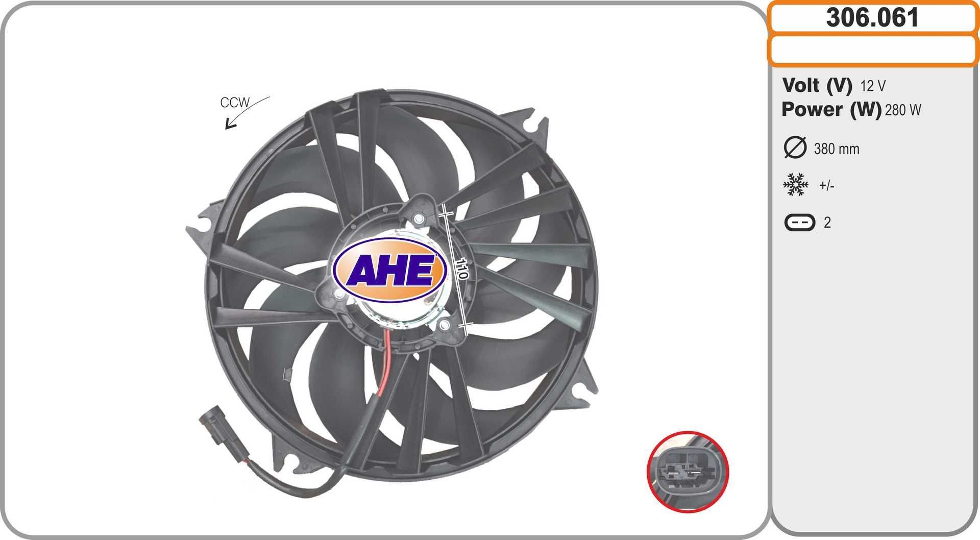 AHE 306.061 Fan, radiator 1253 Q8