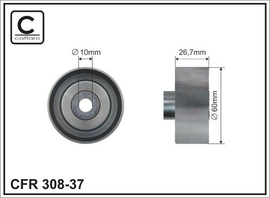 CAFFARO 308-37 Deflection / Guide Pulley, v-ribbed belt