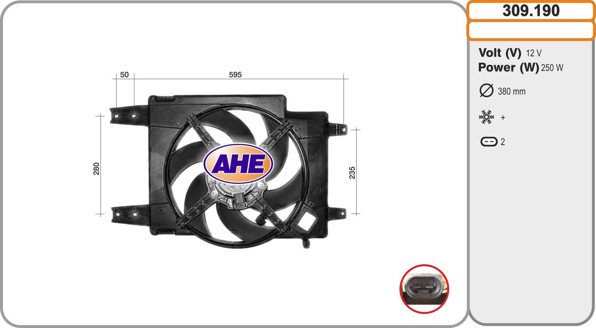 AHE 309.190 Cooling fan ALFA ROMEO 156 2000 in original quality