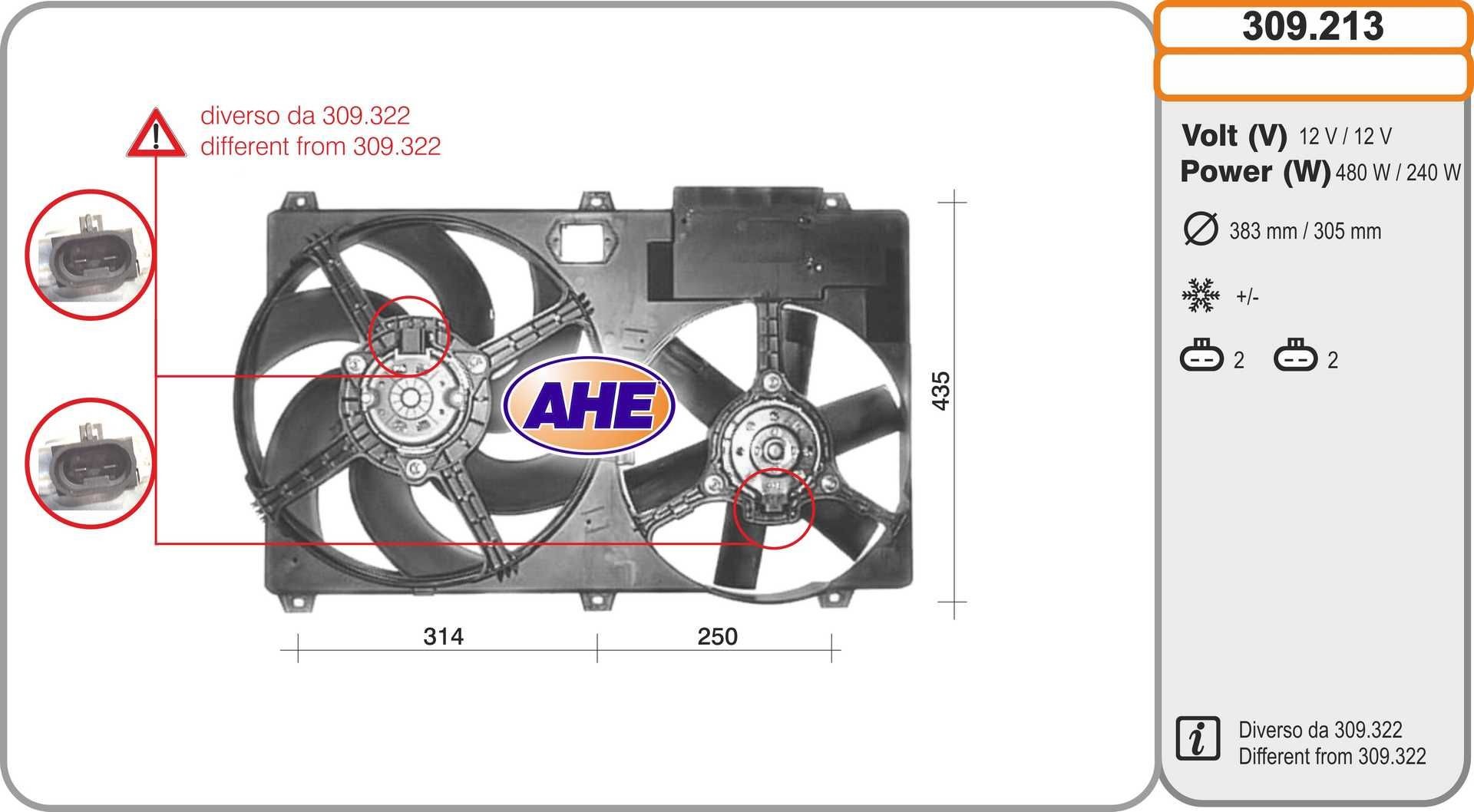 AHE 309.213 Fan, radiator 1308H7
