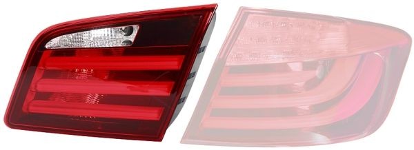 E1 2844 HELLA Left, Inner Section, LED, H21W, W16W, without bulbs, without bulb holder Tail light 9EL 173 524-051 buy