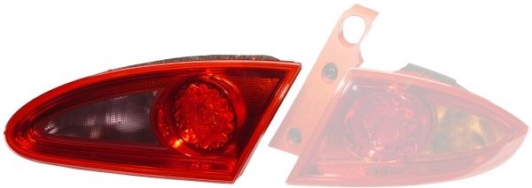 9EL982001-101 Rear tail light E1 1927 HELLA Right, Inner Section, P21W, W5W, without bulbs, without bulb holder