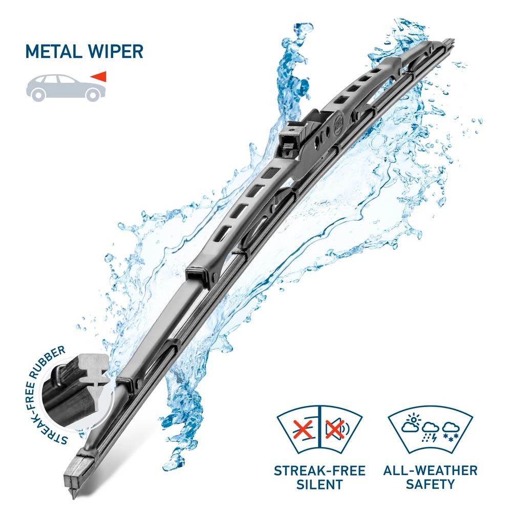 HELLA Metal Wiper Tergicristalli posteriori 9XW 178 878-241 600mm anteriore, Spazzola tergi a staffa