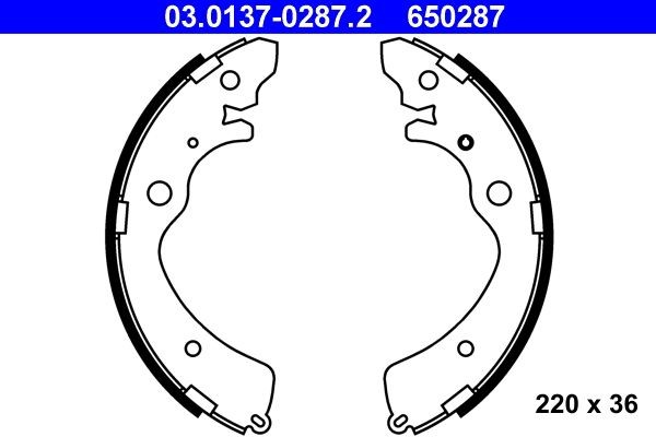 ATE Brake shoes rear and front HONDA Accord VI Hatchback (CH, CL) new 03.0137-0287.2
