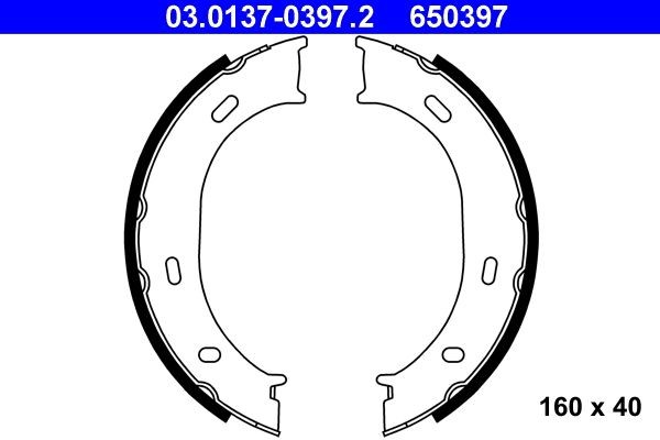 Original ATE 650397 Emergency brake pads 03.0137-0397.2 for VW PASSAT
