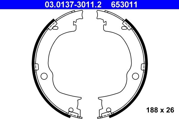 Original ATE 653011 Handbrake brake pads 03.0137-3011.2 for OPEL SENATOR