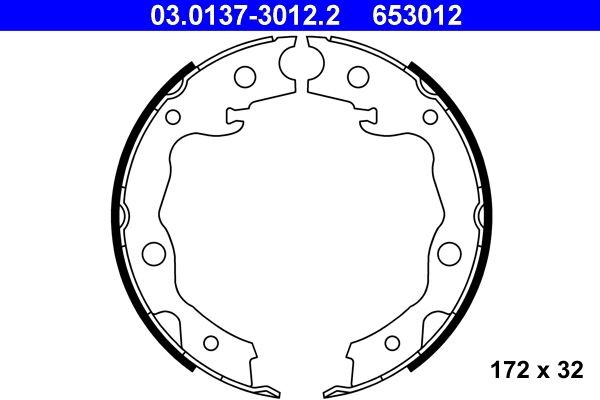 Original 03.0137-3012.2 ATE Handbrake brake pads TOYOTA