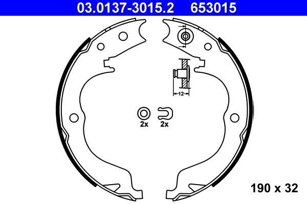 ATE 03.0137-3015.2 Handbrake shoes CITROËN experience and price