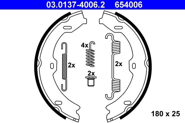Great value for money - ATE Handbrake shoes 03.0137-4006.2