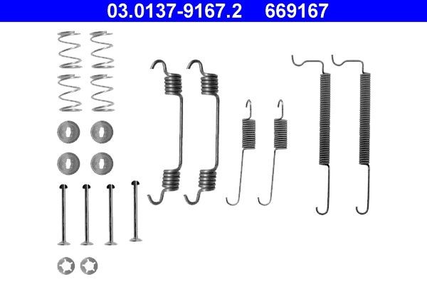 ATE 03.0137-9167.2 Accessory kit, brake shoes Opel Astra G Saloon