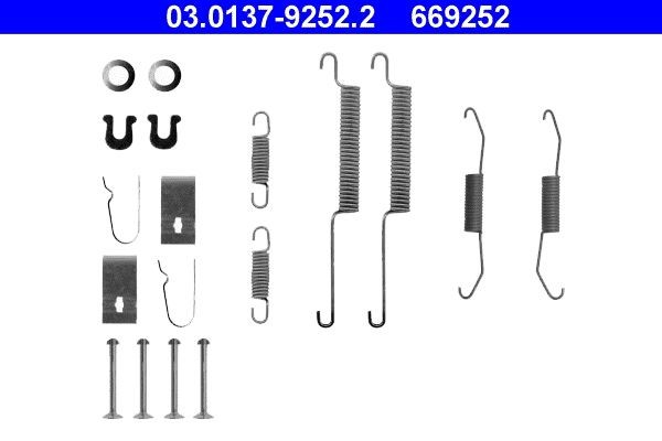 Accessory Kit, brake shoes ATE 03.0137-9252.2 - Honda Logo (GA3) Repair kit spare parts order