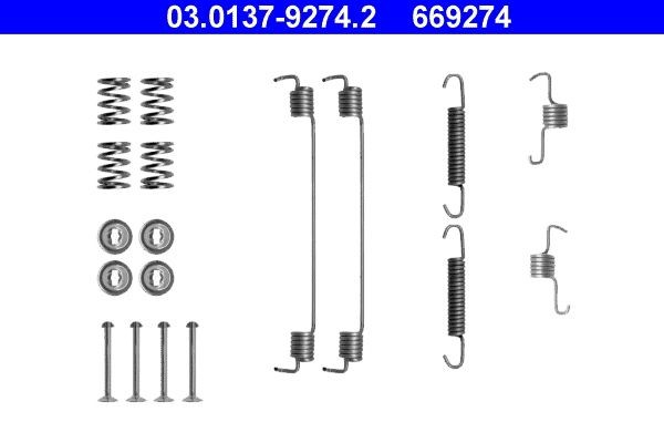 669274 ATE 03013792742 Accessory kit, brake shoes Renault Clio 4 1.5 dCi 86 hp Diesel 2018 price