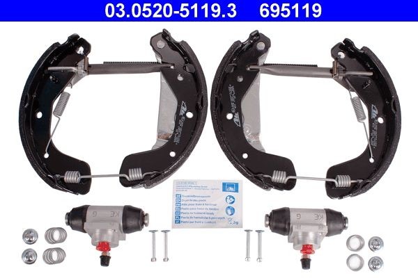 Opel ASTRA Brake set, drum brakes 954102 ATE 03.0520-5119.3 online buy