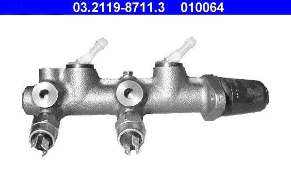 ATE 03.2119-8711.3 Brake master cylinder Number of connectors: 3, Ø: 19,0 mm, with alarm, M10x1
