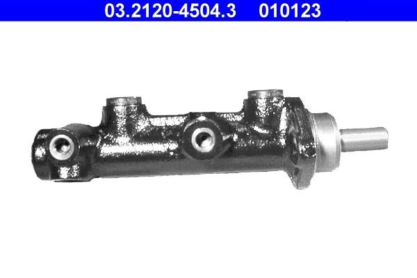 Master cylinder ATE Number of connectors: 3, Ø: 20,6 mm, M10x1 - 03.2120-4504.3