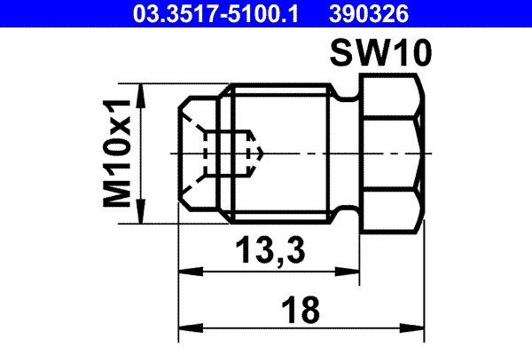 Ford USA E-350 Screw Plug, brake master cylinder ATE 03.3517-5100.1 cheap