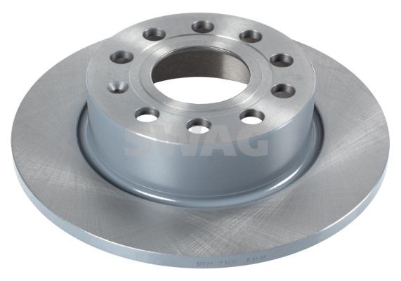 SWAG 32 92 3240 Brake disc Rear Axle, 255x10mm, 5x112, solid, Coated