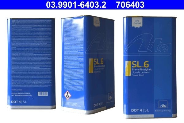 Líquido de frenos DOT4 SL.6 (Class 6) 1L  ATE 03.9901 6402.2 