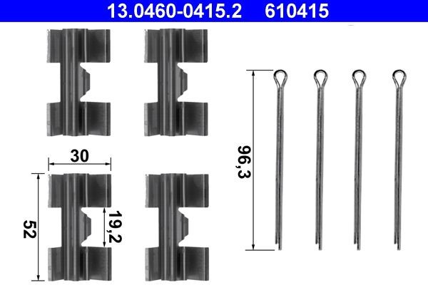 Original ATE 610415 Brake pad accessory kit 13.0460-0415.2 for FORD TRANSIT