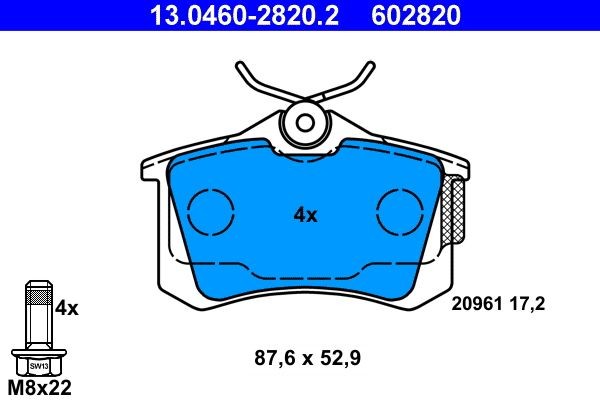 ATE Brake pad kit 13.0460-2820.2