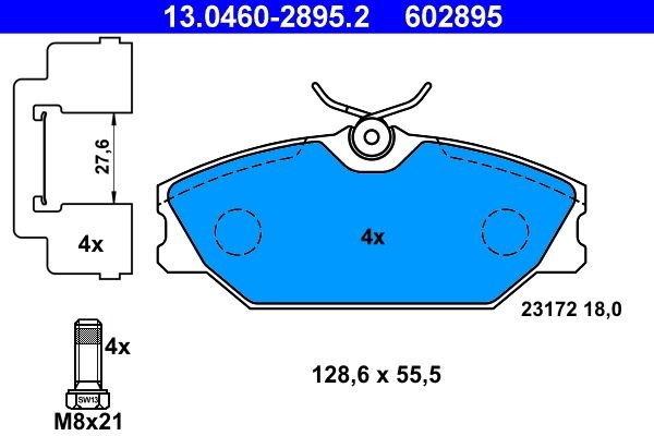 ATE Brake pad kit 13.0460-2895.2