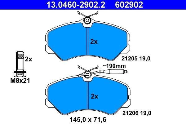 ATE Brake pad kit 13.0460-2902.2