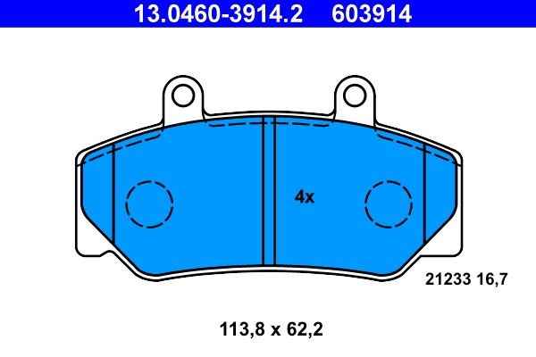 ATE Brake pad kit 13.0460-3914.2 for VOLVO 940, 740, 760