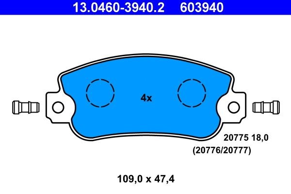 ATE Brake pad kit 13.0460-3940.2