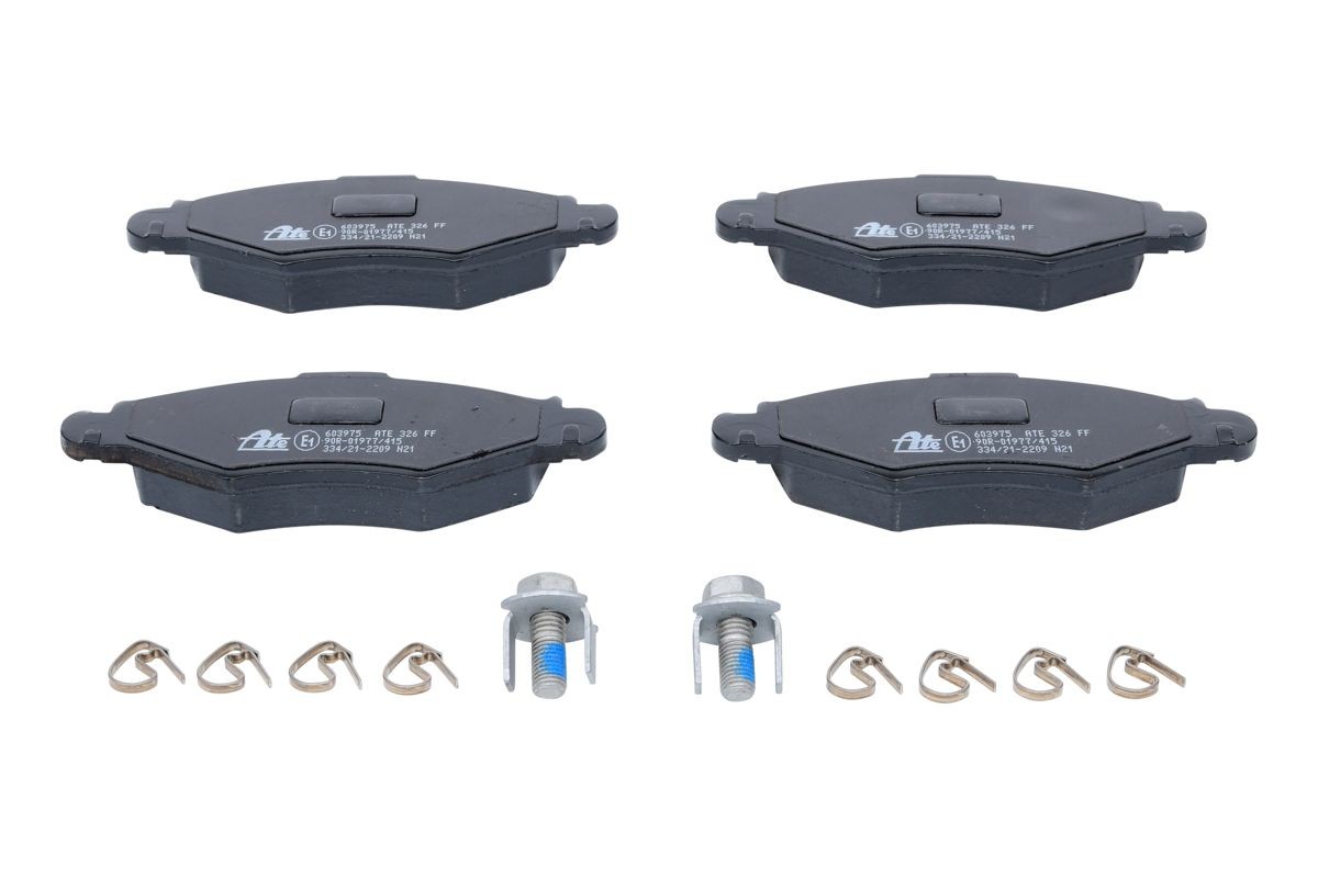 13.0460-3975.2 Set of brake pads 13.0460-3975.2 ATE excl. wear warning contact, with brake caliper screws