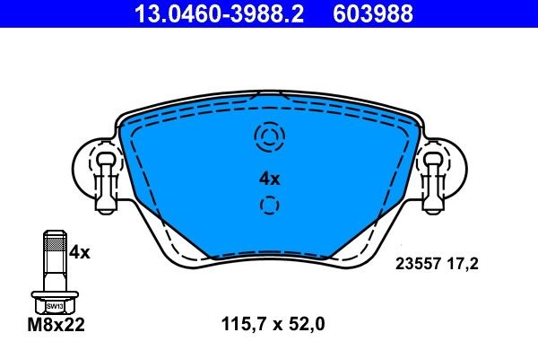 ATE Brake pad kit 13.0460-3988.2